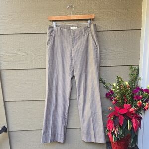 VTG Banana Republic Martin Fit Stretch Wide Leg Cuff Pants Pinstripe
